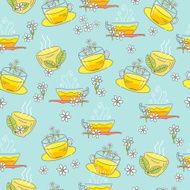 Doodled Chamomile Tea Cups