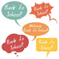 Vector Set of Color Flat Bubbles - Back to School