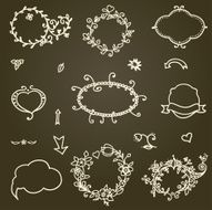 Hand-drawn frames set and design element