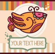 Bird illustration &mdash; greeting card