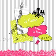 Cute scrapbook elements in French style