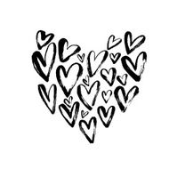 Heart grunge pattern on white background