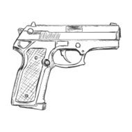 Vector Sketch Beretta Pistol
