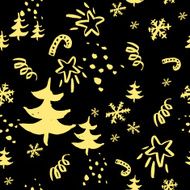 Seamless Christmas pattern The pattern is painted with a brush N5