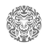 Evil face tribal tattoo ornament vector illustration N2