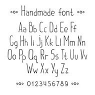 Hand drawn font Complete abc alphabet set Letters and numbers N2