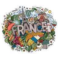 France country hand lettering and doodles elements N2