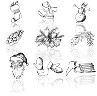 Vector set of Christmas hand drawn icons N3