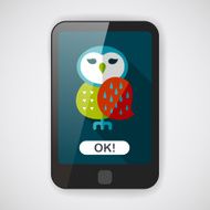 halloween owl flat icon with long shadow eps10 N12