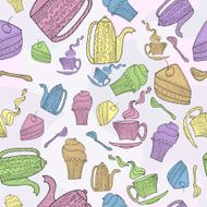 seamless pattern of subjects for tea N2