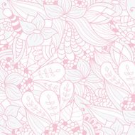 Hand-drawn doodle waves floral pattern abstract leaves and flowers N3