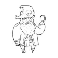line drawing cartoon pirate