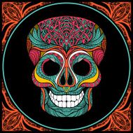 Skull With Colored Pattern