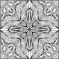 Abstract Cross Zentangle Style Black And White Ornament