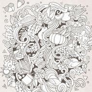 Cartoon vector hand-drawn Doodle Thanksgiving N2