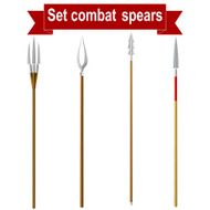 Set combat spears isolated on a white background Vector