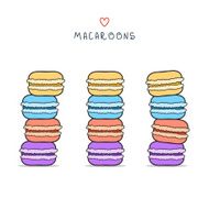 Set of isolated colorful doodle macaroon Sketch macaroon N2