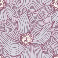 Doodle flower seamless pattern Floral textile background Fashionable doodle print