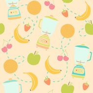 Blender and fruits seamless pattern N2