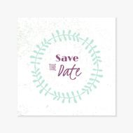 Wedding greetind card template with hand drawn floral wreath Doodle