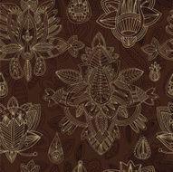 Seamless floral retro background pattern in vector Henna paisle N4