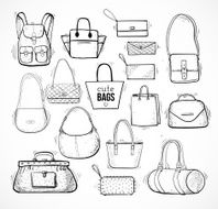 Sketches of bags Vector fashion illustratio N4