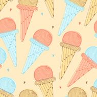 Seamless Background with ice cream