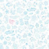 seamless pattern with underwater animals N2