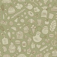 Hand drawn Bakery Seamless Pattern N2