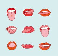 mouths collection in different expressions vector icon illustration N5