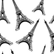 Seamless eiffel tower background pattern N5