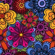 Ethnic floral zentangle doodle seamless background Beautiful art flowers