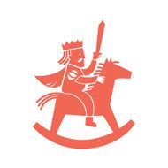 Simple illustration King on horse rocking
