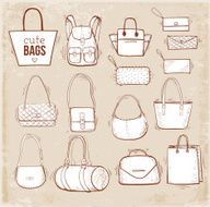 Sketches of bags Vector fashion illustratio N5