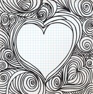 Ornate heart sketch N4