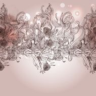 Vintage romance background with bird and floral elements