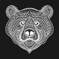 Zentangle stylized White Bear face Hand Drawn doodle vector ill