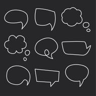 Hand drawn speech bubbles chalk on blackboard N2