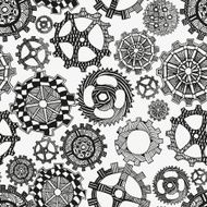 Seamles pattern with artistically gears