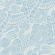 Seamless abstract hand-drawn waves pattern wavy background Sea