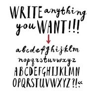 Brush hand drawn vector font N2