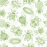 Vector Seamless pattern Animals Insects Bugs N9