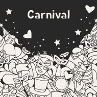 Carnival show background with doodle icons and objects N11
