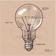 vector sketch illustration - light bulb N2