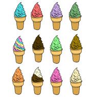 Large Vector Set of Ice Cream and Cones vector illustrations EPS10 N2