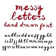 Brush hand drawn vector font N3