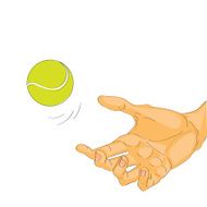 Hand with tennis ball