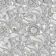 Seamless floral doodle background pattern in vector N6