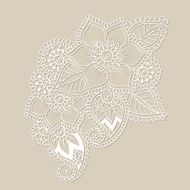 Hand-Drawn Abstract Henna Mehndi Flower Ornament N5