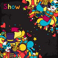 Carnival show background with doodle icons and objects N12